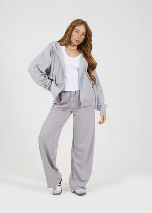 Brave Soul Light Grey Zip Through Polar Fleece Hoodie - Extra Large Image 4