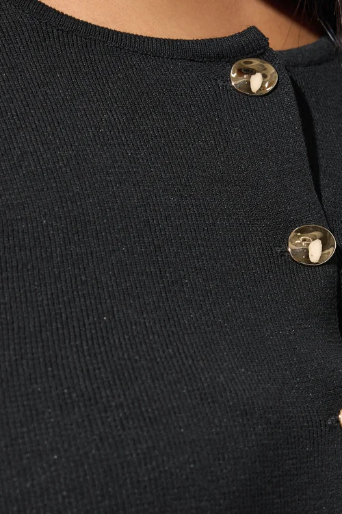 Yours Limited Curve Black Short Sleeve Knitted Top - Size 18 Image 5