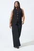 Yours Limited Curve Black Short Sleeve Knitted Top - Size 18 Image 3