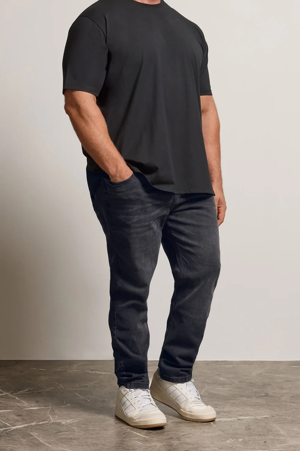 BadRhino Black Washed Straight Leg Stretch Jeans - 60/L32 Image 2