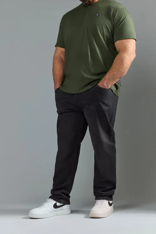 BadRhino Black Washed Straight Leg Stretch Jeans - 60/L32 Image 1