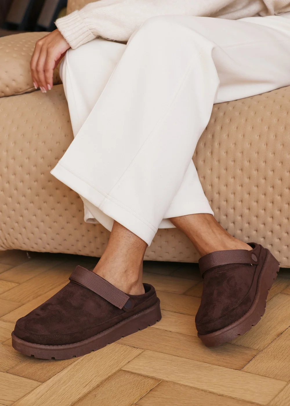 Where's That From Alondra Slip-on Strap Brown Faux Suede Mini Boots - 4 Image 2