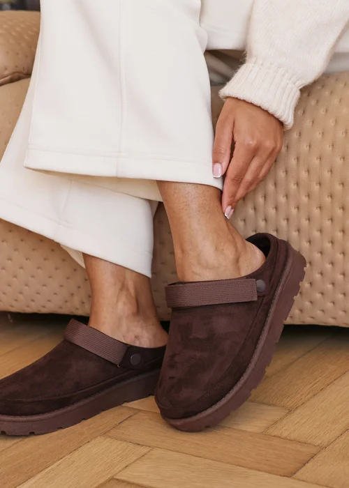 Where's That From Alondra Slip-on Strap Brown Faux Suede Mini Boots - 4 Image 5