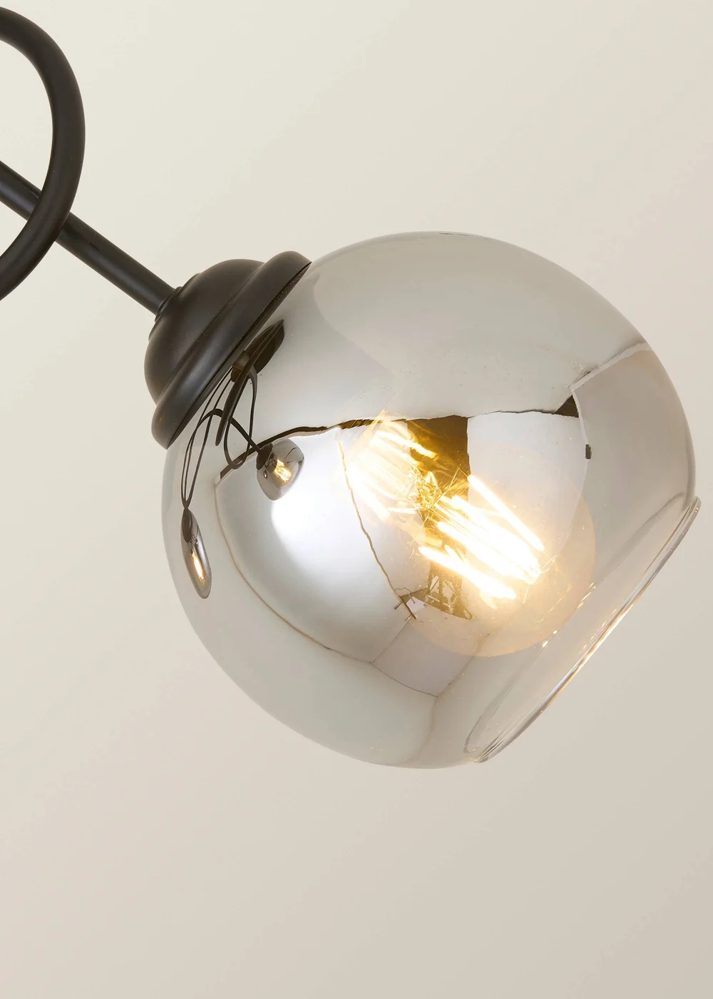 ValueLights Malcom Black Twisted Ceiling Light Smoked Glass Shades - One Size Image 3