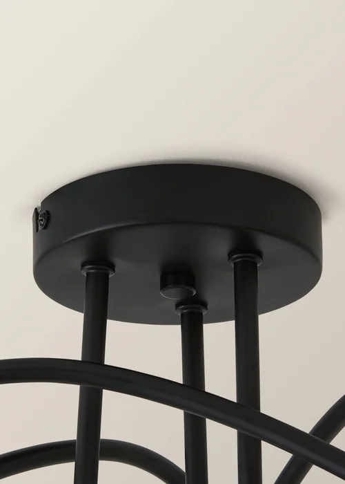 ValueLights Malcom Black Twisted Ceiling Light Smoked Glass Shades - One Size Image 4
