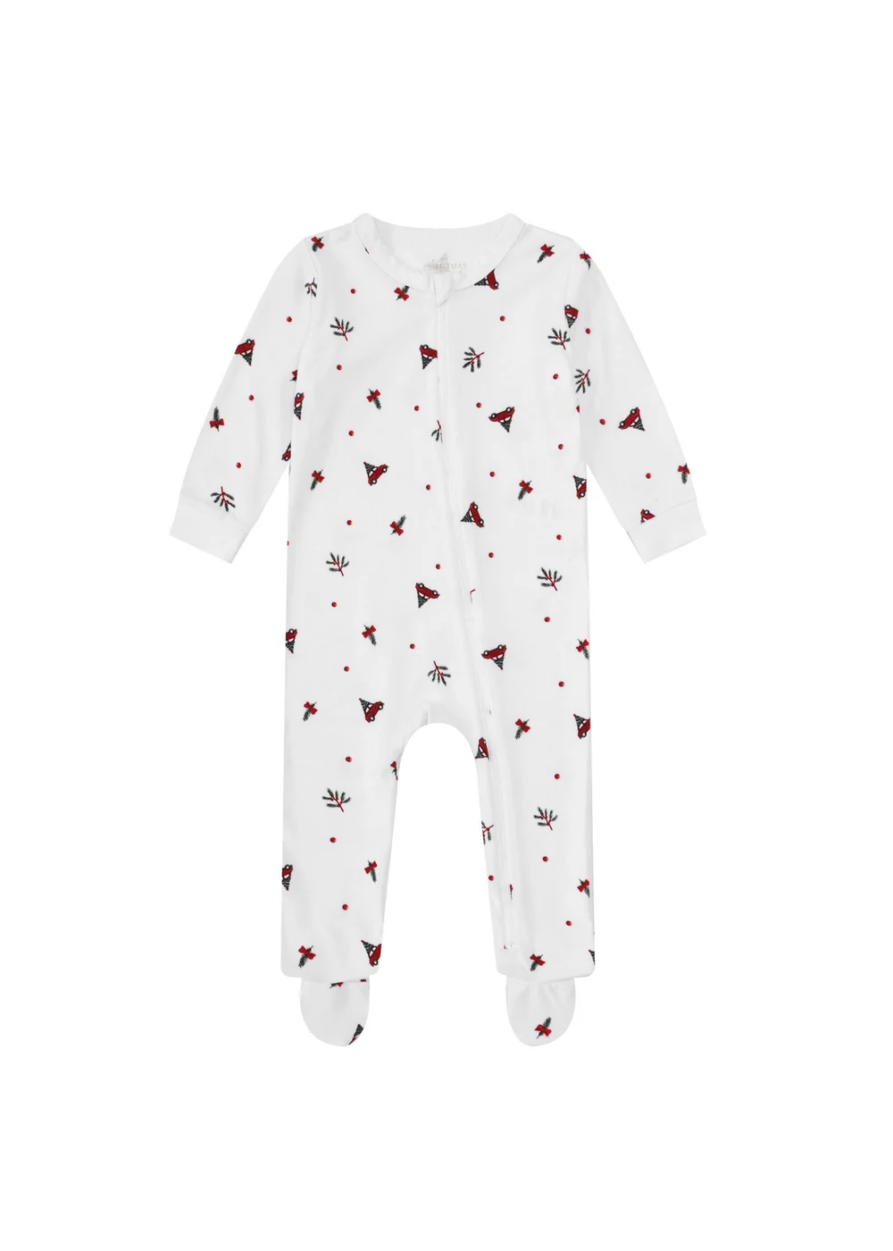 My Christmas Pyjamas White Driving Home For Christmas Baby's One-Piece Matching Pyjama Sleepsuit (0m-18m) - 0-3 months Image 1