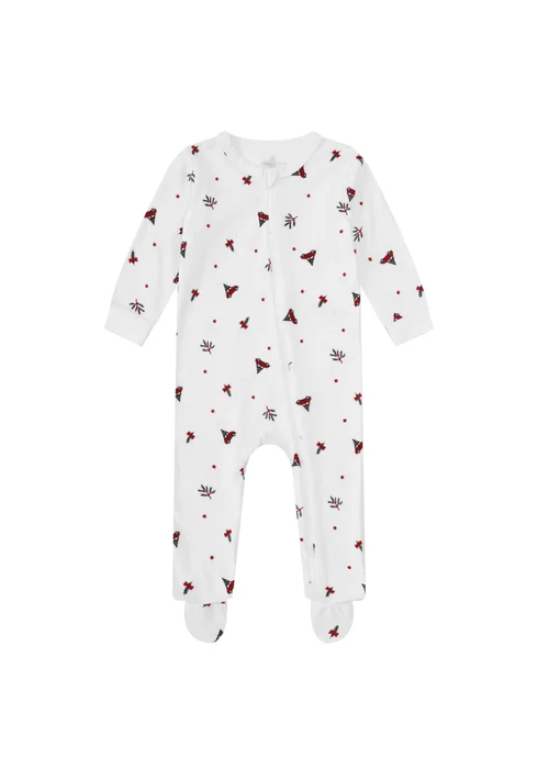 My Christmas Pyjamas White Driving Home For Christmas Baby's One-Piece Matching Pyjama Sleepsuit (0m-18m) - 0-3 months Image 1