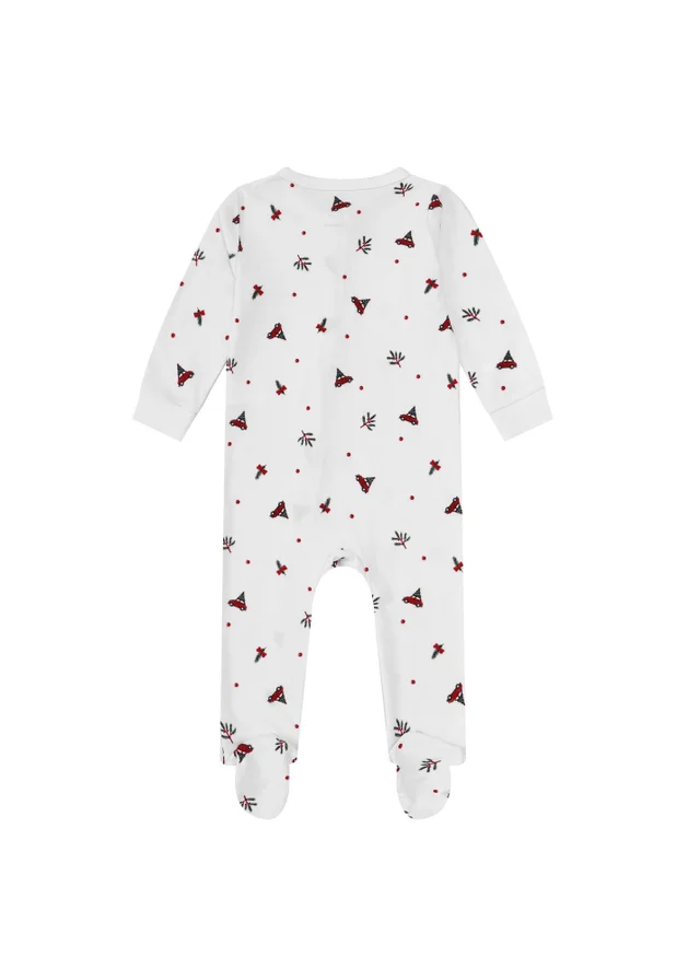 My Christmas Pyjamas White Driving Home For Christmas Baby's One-Piece Matching Pyjama Sleepsuit (0m-18m)