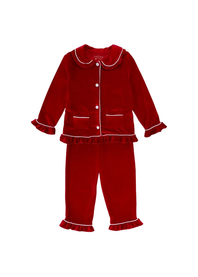 My Christmas Pyjamas Red Velvet Rouge Girl's Long Two-Piece Matching Pyjama Set (0m-12yrs)