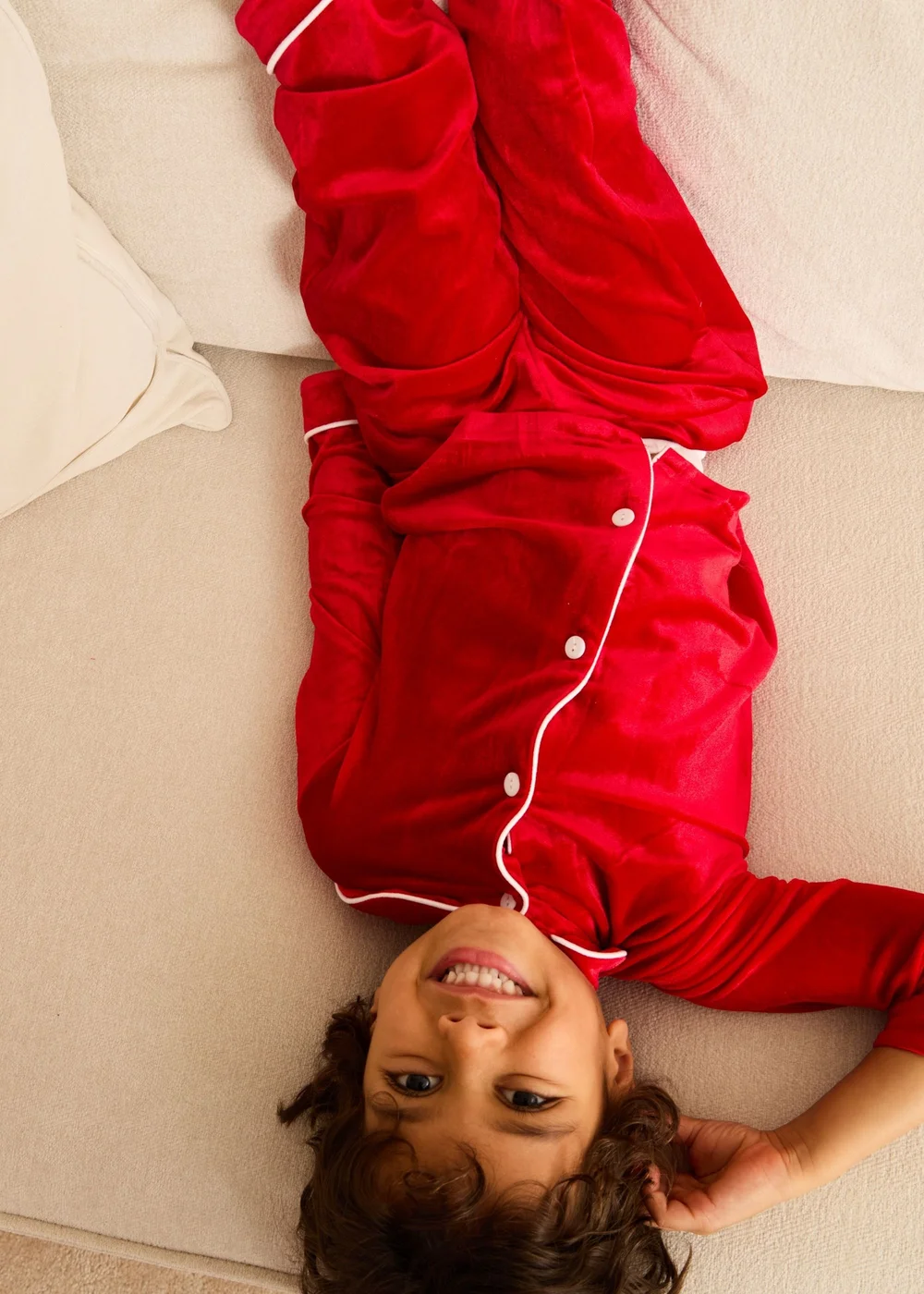 My Christmas Pyjamas Red Velvet Rouge Boy's Long Two-Piece Matching Pyjama Set (0m-12yrs) - 6-12 months Image 3