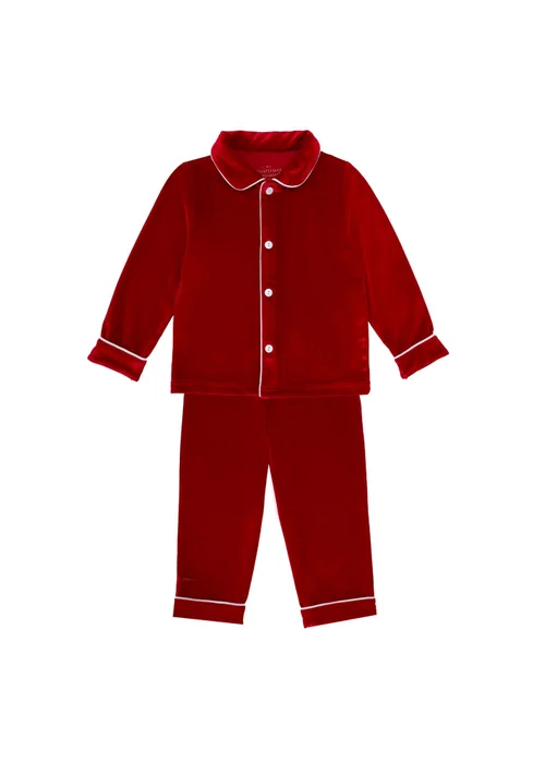 My Christmas Pyjamas Red Velvet Rouge Boy's Long Two-Piece Matching Pyjama Set (0m-12yrs) - 6-12 months Image 1