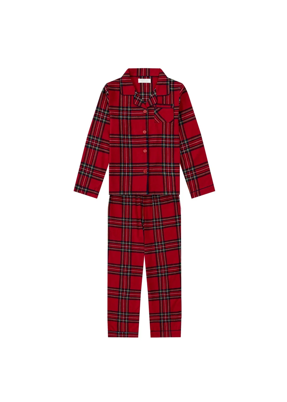 My Christmas Pyjamas Red Check The Halls Children's Two-Piece Long Matching Pyjama Set (18m-14yrs) - 1.5-2 Yrs Image 1