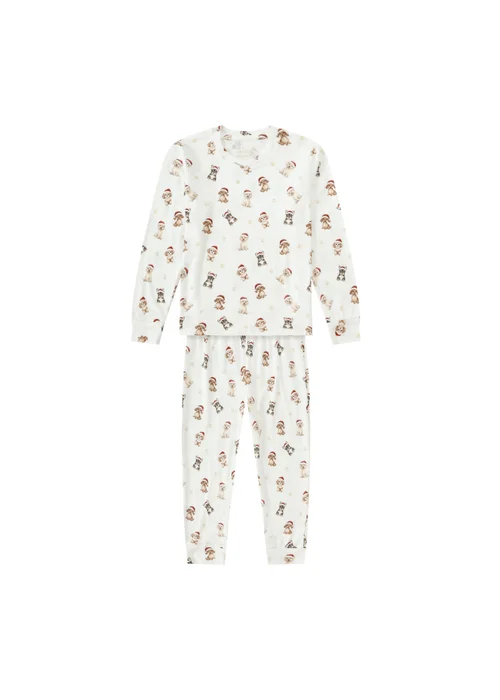 My Christmas Pyjamas Cream Santa Paws Children's Two-Piece Long Matching Pyjama Set (18m-14yrs) - 1.5-2 Yrs Image 1