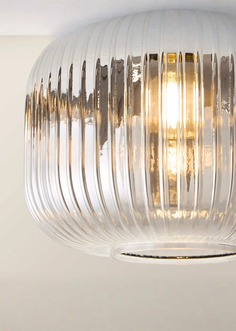 ValueLights Calpe Black Ceiling Light Ribbed Smoked Glass Shade - One Size Image 5