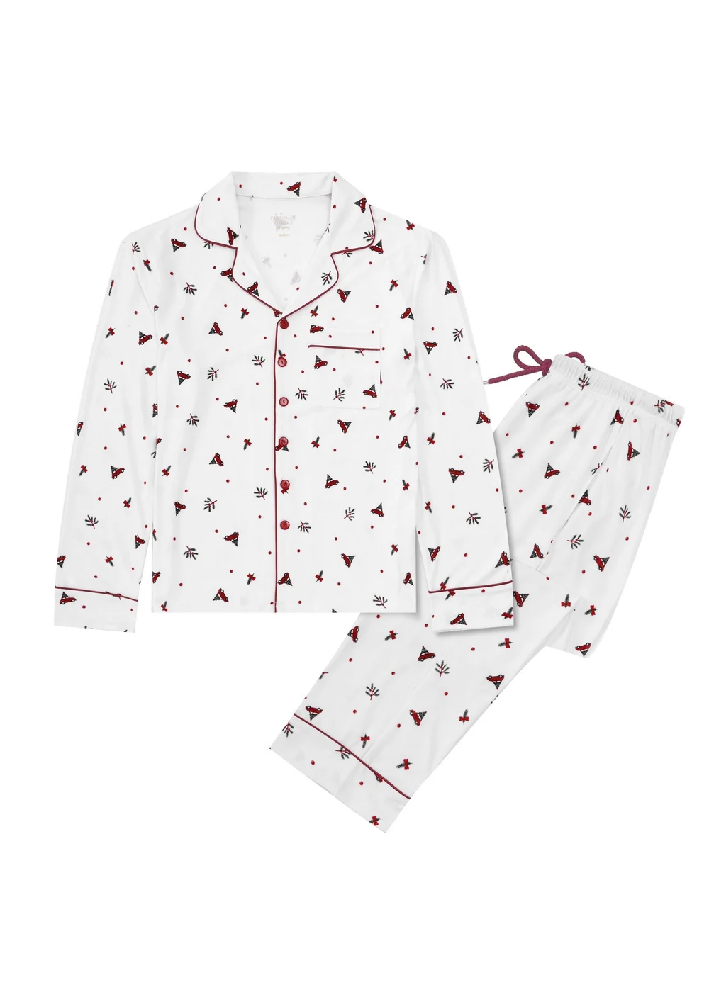 My Christmas Pyjamas White Driving Home For Christmas Two-Piece Long Matching Pyjama Set - 2XL Image 1