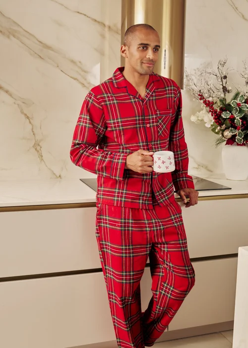 My Christmas Pyjamas Red Check The Halls Two-Piece Long Matching Pyjama Set - S Image 3