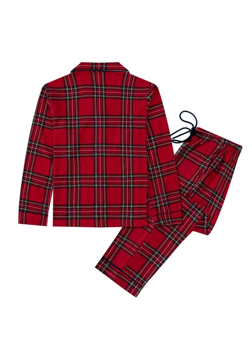My Christmas Pyjamas Red Check The Halls Two-Piece Long Matching Pyjama Set - S Image 2
