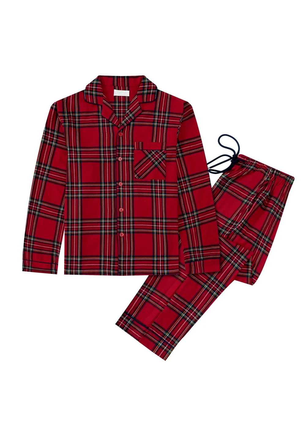My Christmas Pyjamas Red Check The Halls Two-Piece Long Matching Pyjama Set - S Image 1