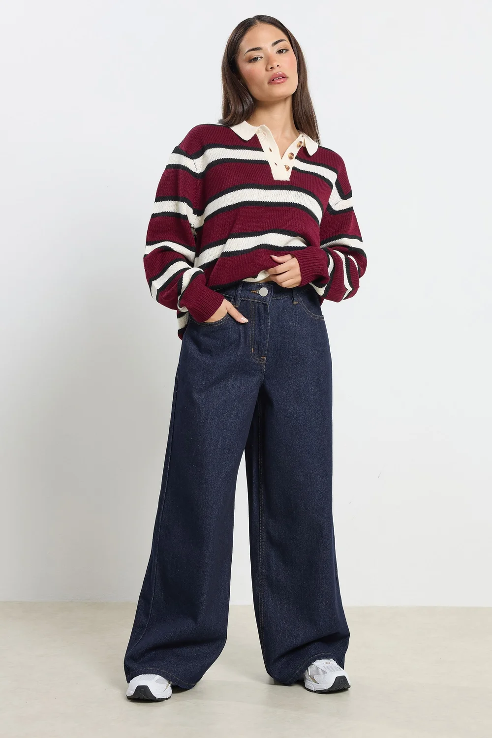 PixieGirl Petite Indigo Blue Stretch Wide Leg Jeans - 14/L27 Image 1