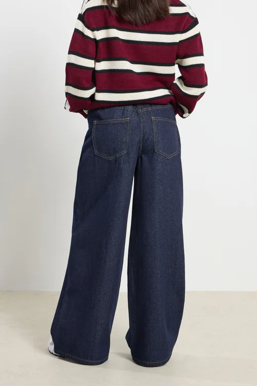 PixieGirl Petite Indigo Blue Stretch Wide Leg Jeans - 14/L27 Image 3