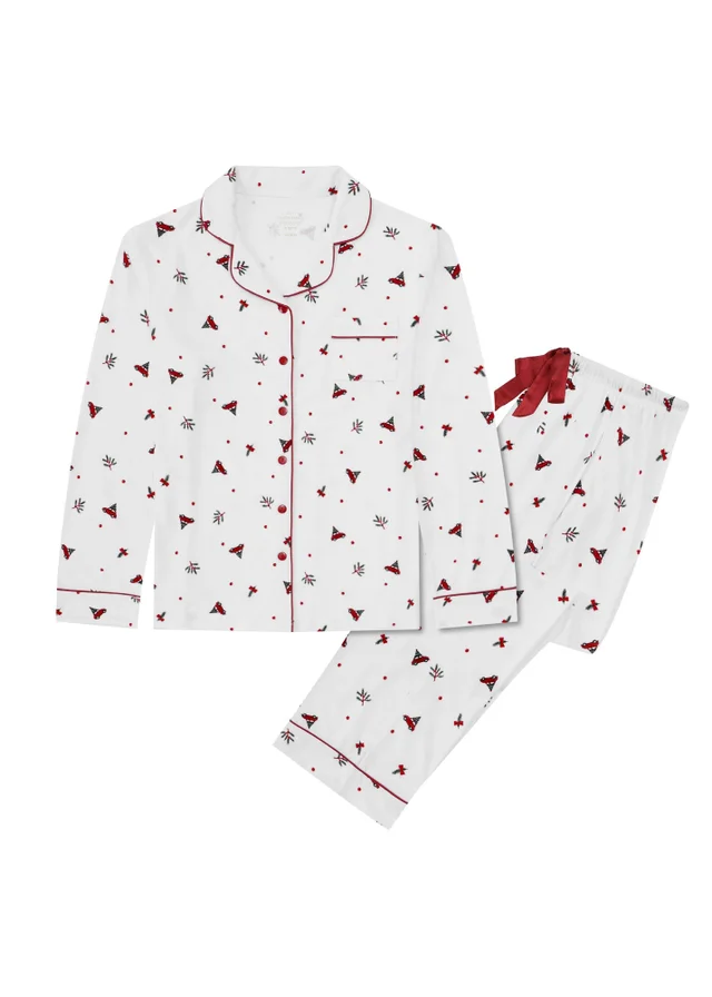 My Christmas Pyjamas White Driving Home For Christmas Women's Two-Piece Long Matching Pyjama Set