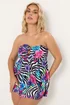 Yours Curve Black Zebra Print Tankini Top - 26 Image 3