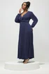 Yours London Curve Navy Blue Long Sleeve Maxi Dress - 24 Image 2