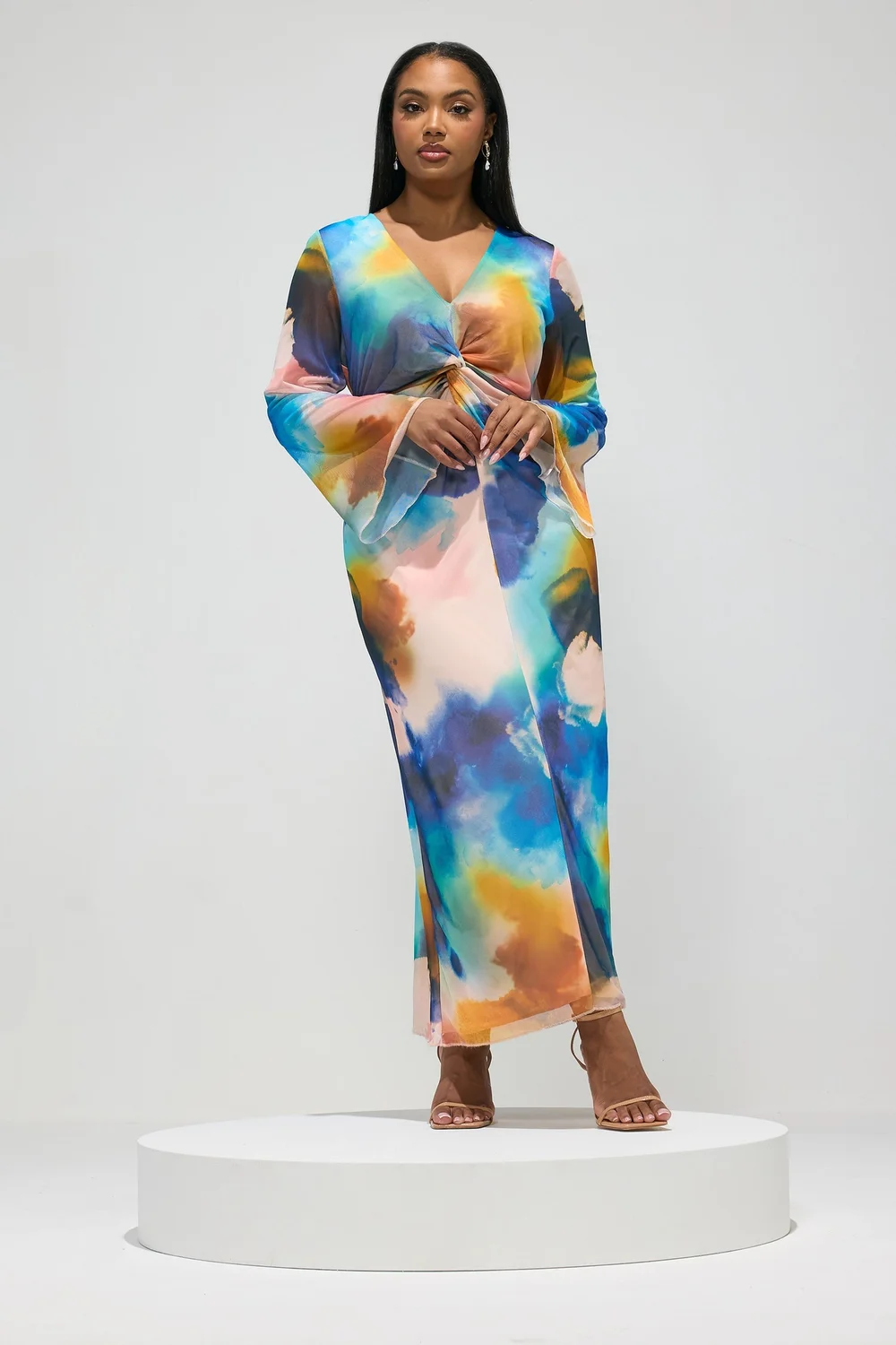 Yours London Curve White Blurred Floral Mesh Maxi Dress - 24 Image 3