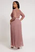 Yours London Curve Blush Pink Lace Pleated Maxi Dress - 18 Image 3