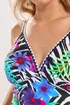 Yours Curve Black Tropical Zebra Print Plunge Swimsuit - 16 Image 5