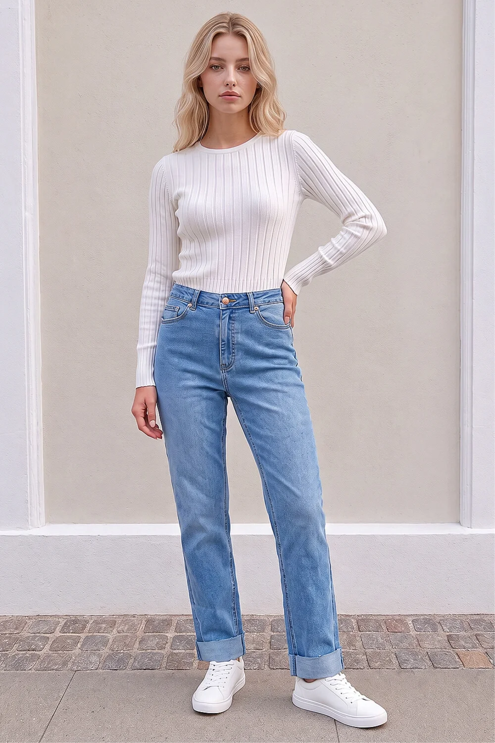 Roman Denim Petite Turn Up Pocket Jeans - 14 Image 2