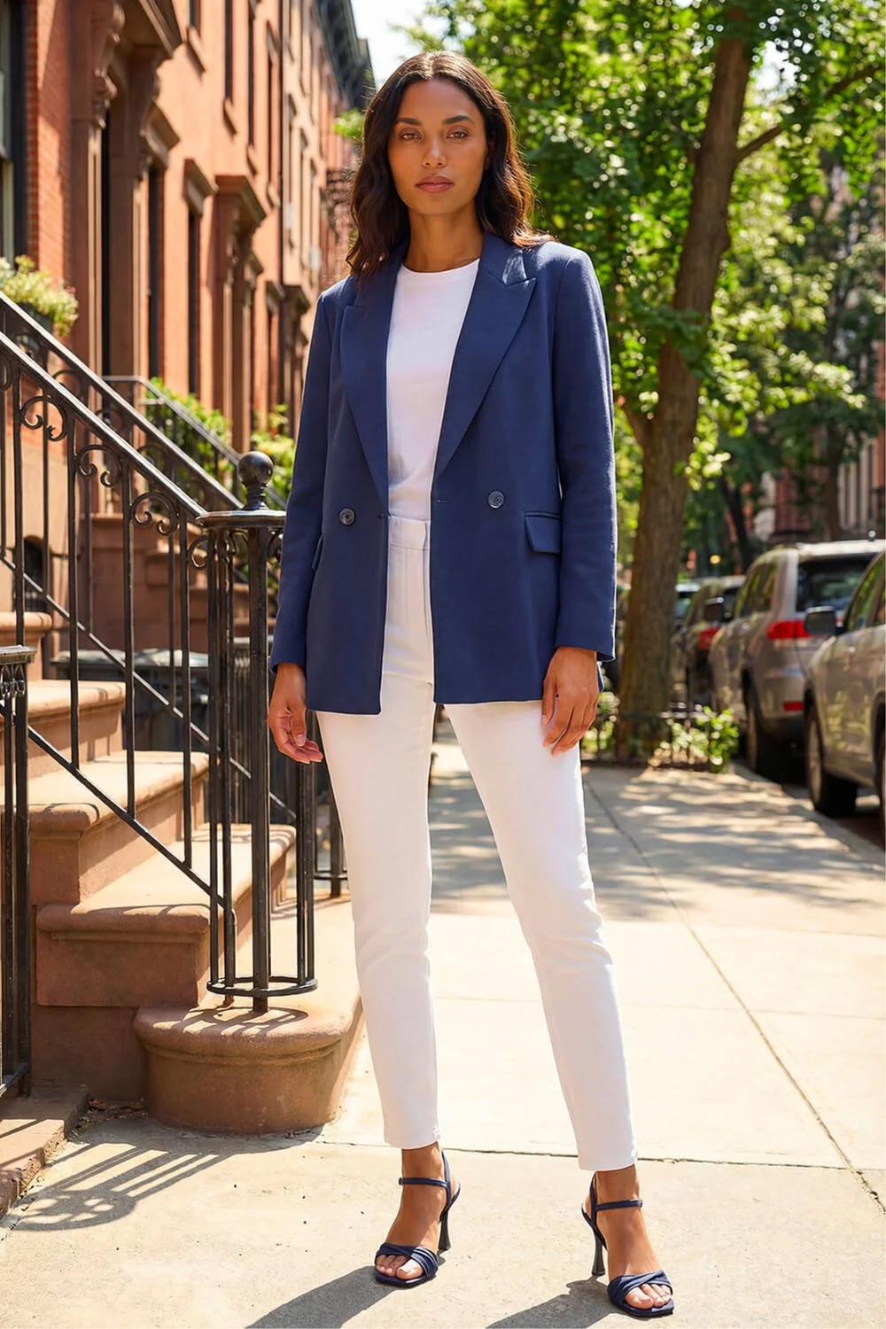 Roman Navy Premium Stretch Ponte Blazer - 16 Image 1