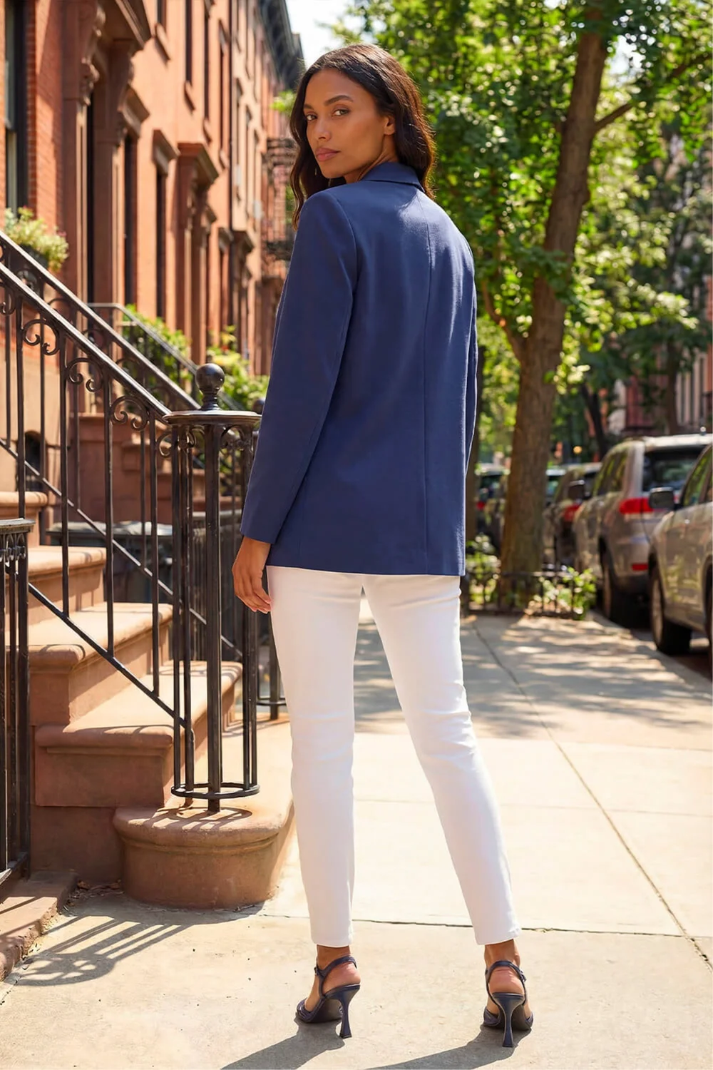 Roman Navy Premium Stretch Ponte Blazer - 16 Image 2