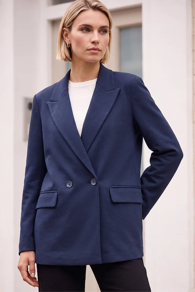 Roman Navy Premium Stretch Ponte Blazer