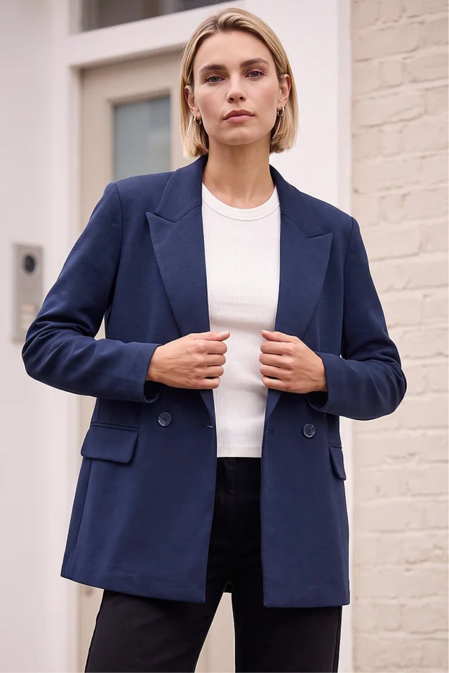 Roman Navy Premium Stretch Ponte Blazer
