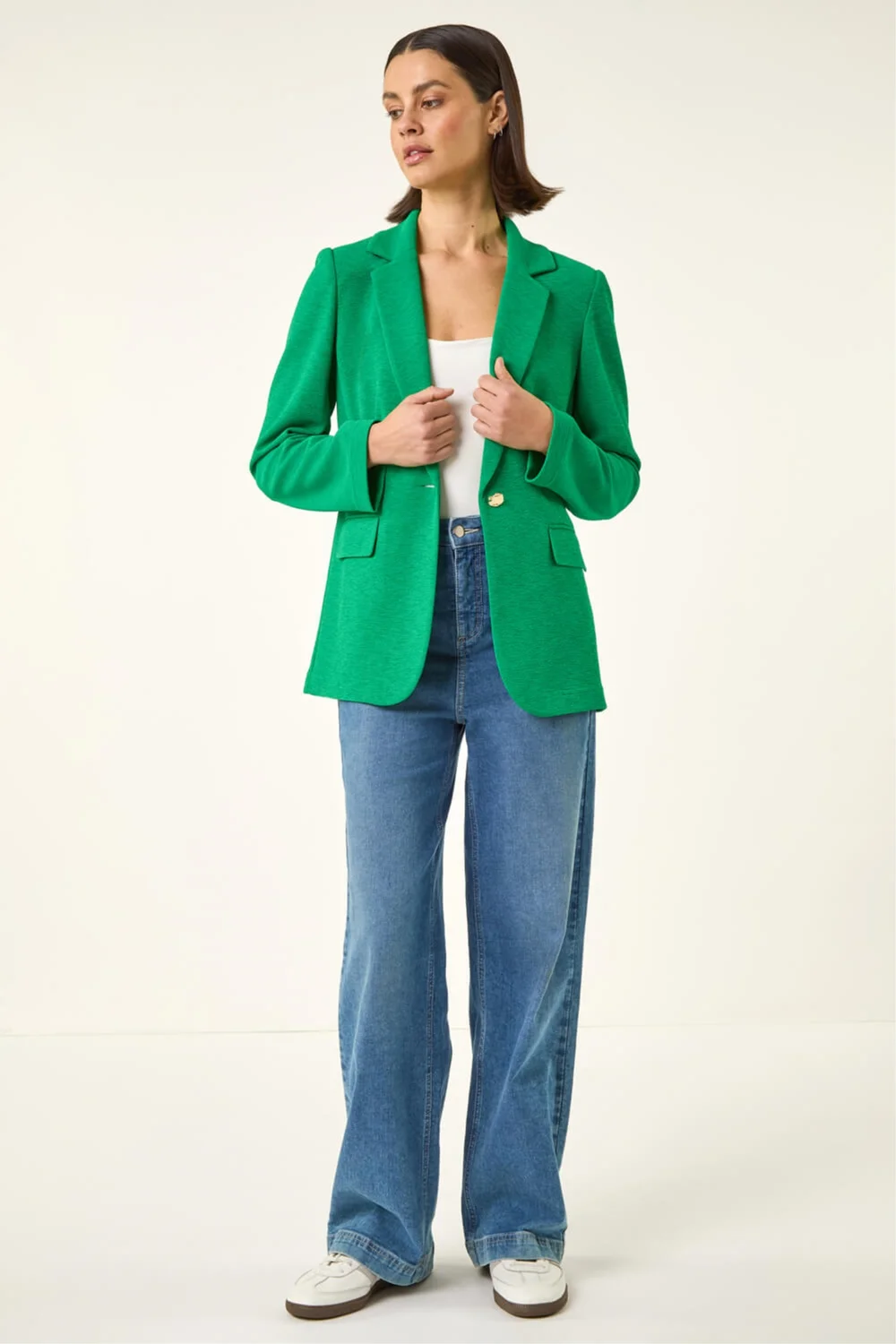 Roman Green Textured Pocket Stretch Jacket - 10 Image 4