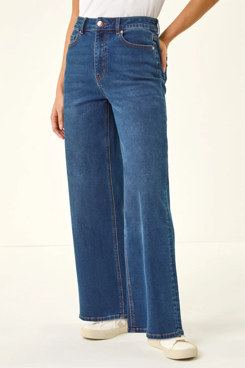 Roman Indigo Petite Wide Leg Jeans - 12 Image 4