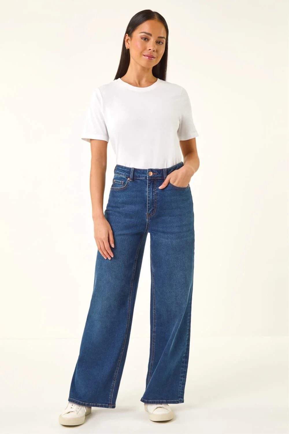 Roman Indigo Petite Wide Leg Jeans - 12 Image 2