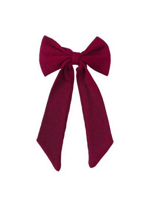 My Christmas Pyjamas Rich Burgundy Midnight Jewel Child Matching Hair Bow - One Size Image 1
