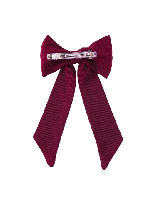 My Christmas Pyjamas Rich Burgundy Midnight Jewel Adult Matching Hair Bow - One Size Image 2