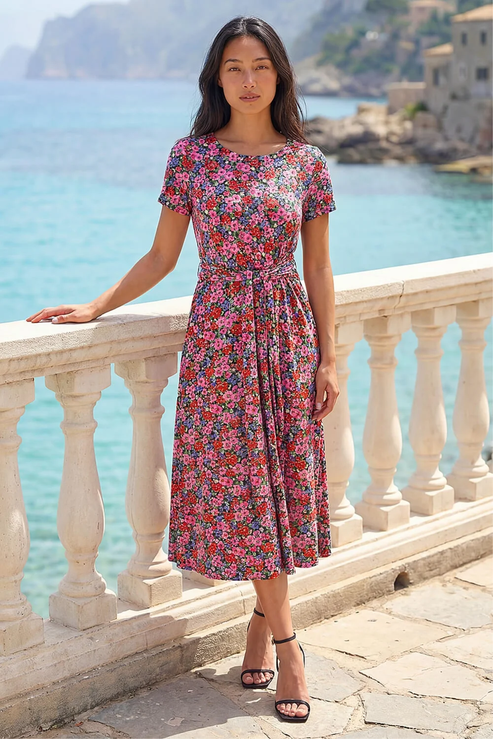 matalan floral midi dress Buy Floral Lace Trim Midi Dress-Multi-8 Online in Oman