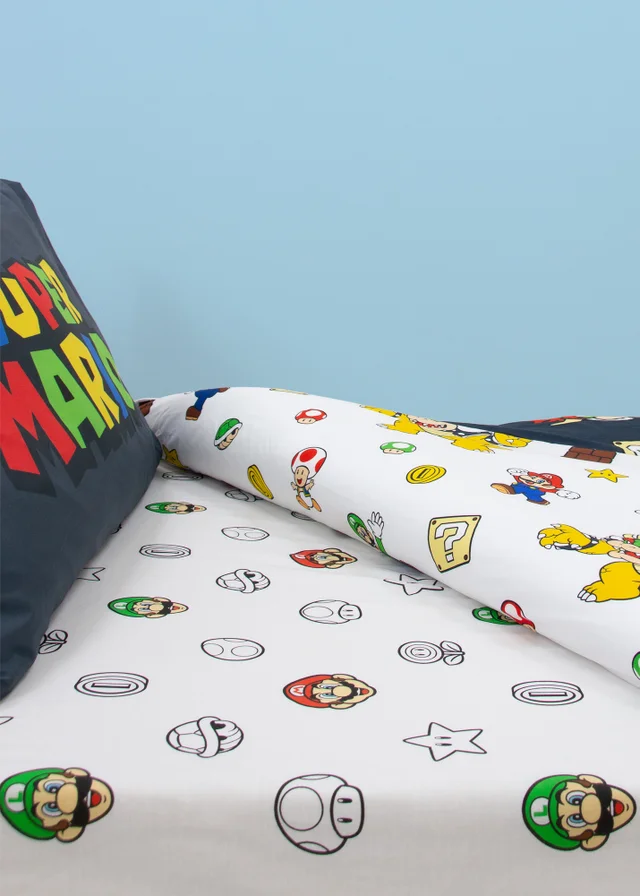 Super Mario White Fitted Sheet