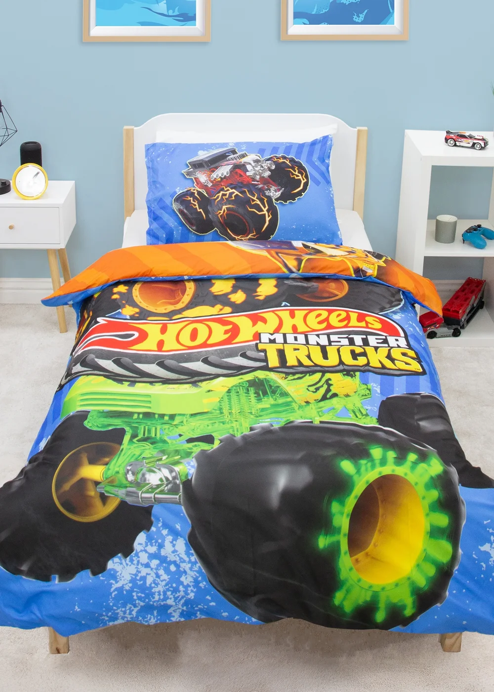 Hot Wheels Multi Monster Polycotton Duvet Set - Single Image 2