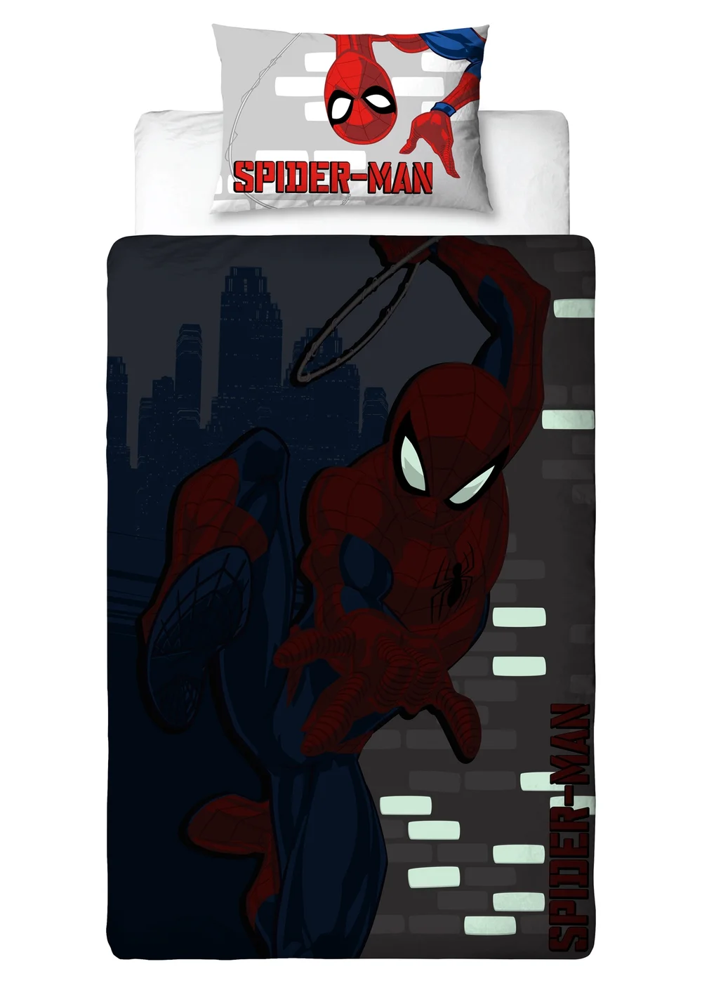 Spiderman Red Glow In The Dark Duvet Cover - Single Image 2