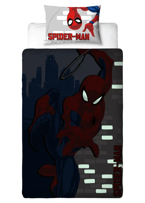 Spiderman Red Glow In The Dark Duvet Cover - Single Image 2