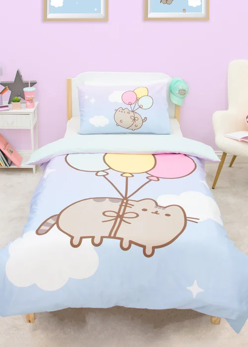 Pusheen Purple Enjoy Duvet Cover - Single Image 1