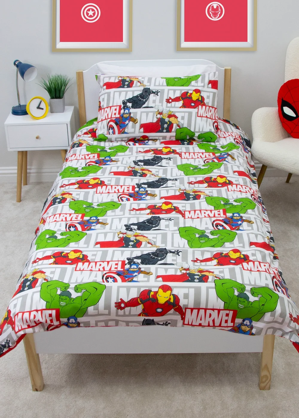 Avengers Red Heroes Polycotton Duvet Cover - Single Image 2