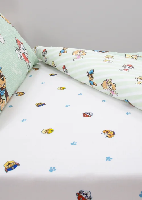 Paw Patrol White Missions Fitted Sheet - Single Image 1