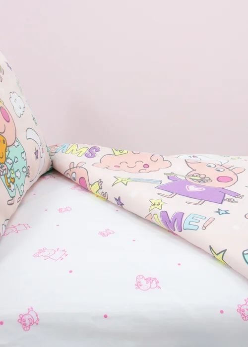 Peppa Pig White Prancer Fitted Sheet - Junior Image 1