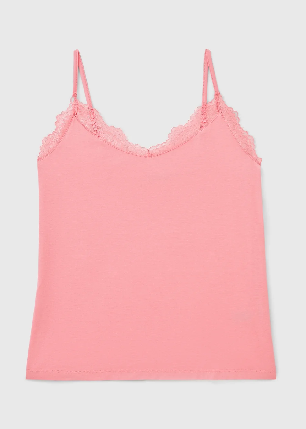 Pink Lace Cami Pyjama Top - S Image 1